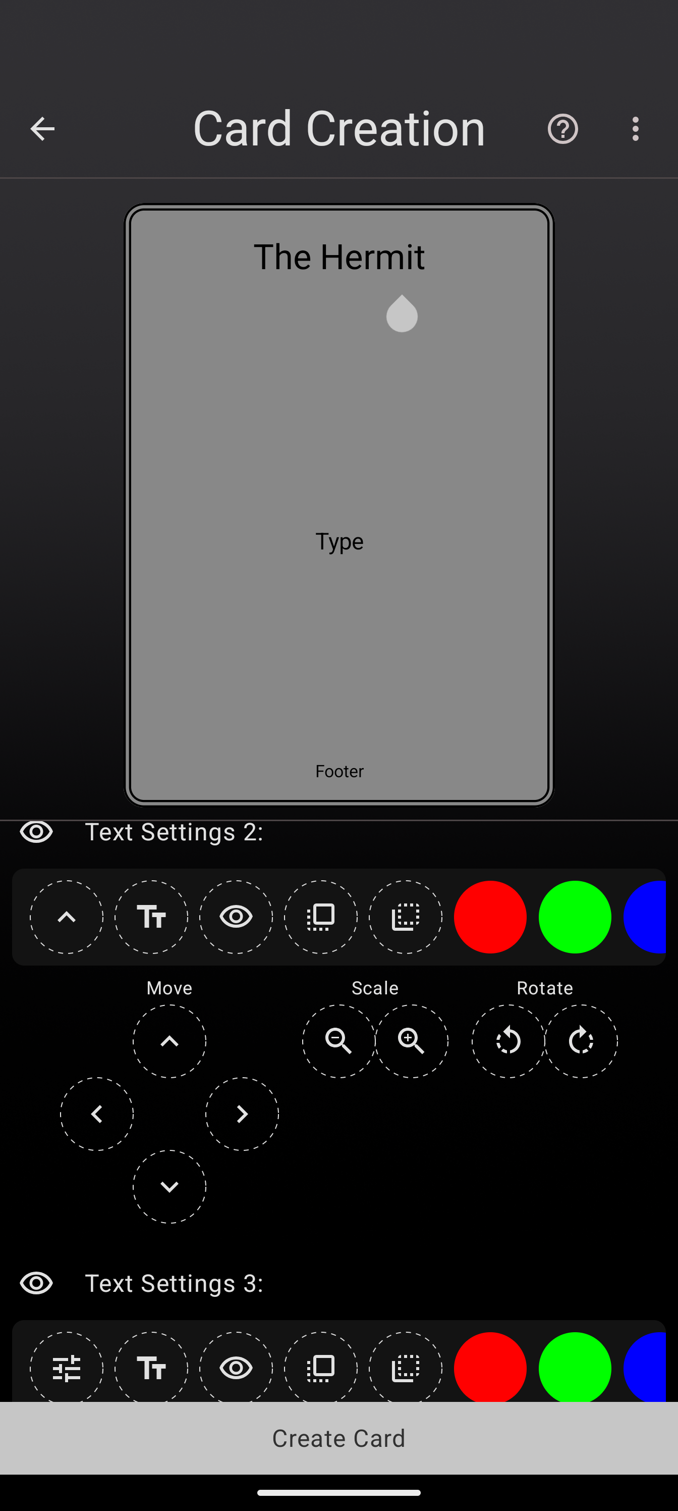 The Fine-tune panel showing Move, Scale, and Rotate controls for a selected object